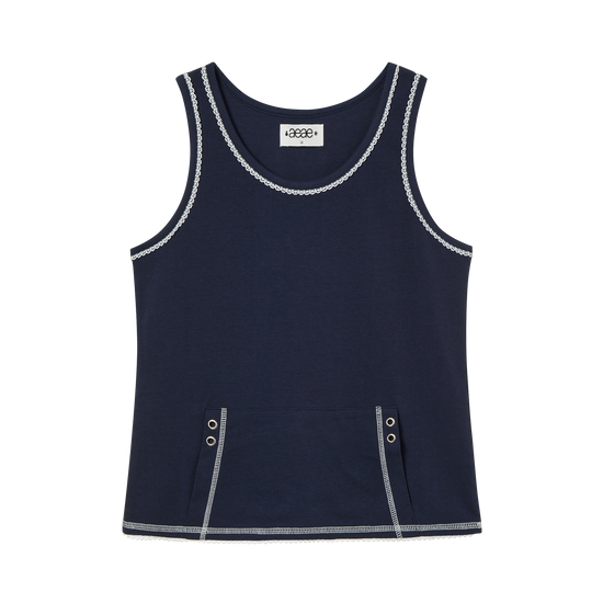 AEAE Lace Pocket Sleeveless [Navy]