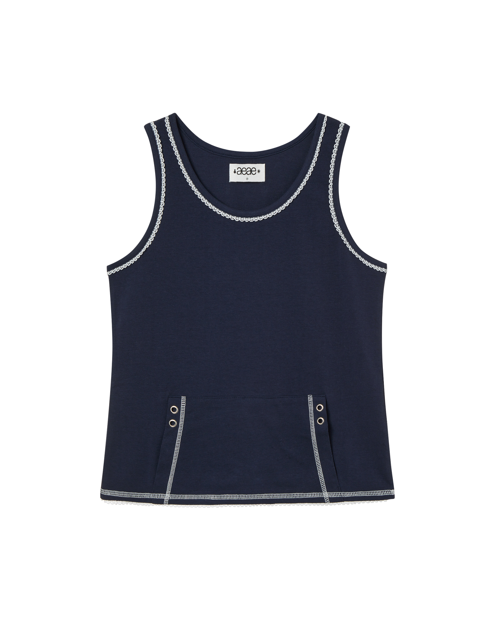 AEAE Lace Pocket Sleeveless [Navy]