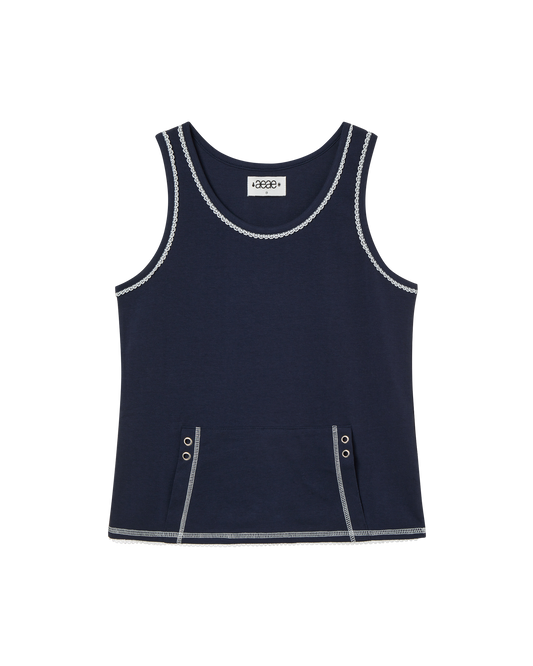 AEAE Lace Pocket Sleeveless [Navy]