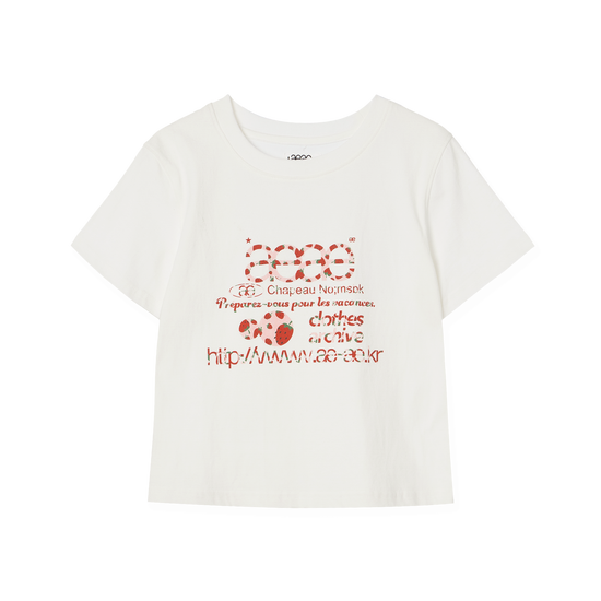 AEAE [6/4 pre-order delivery] WEB LOGO CROP T-SHIRTS [STRAWBERRY]