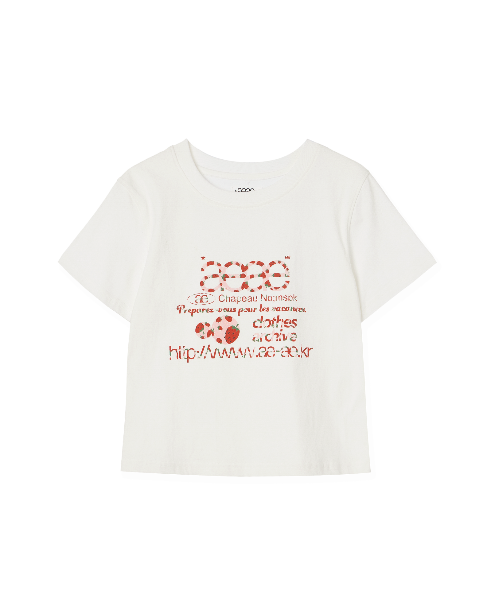 AEAE [6/4 pre-order delivery] WEB LOGO CROP T-SHIRTS [STRAWBERRY]