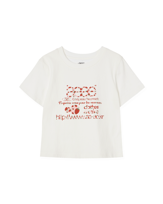 AEAE [6/4 pre-order delivery] WEB LOGO CROP T-SHIRTS [STRAWBERRY]