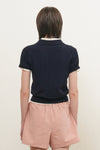 General Idea WOMAN Airy Essential Collar Half Knit