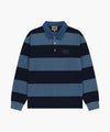 Marithé François Girbaud WASHED DENIM COLLAR LONG SLEEVE TEE blue