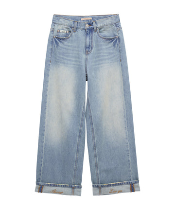 Bitter Cells Harlow Roll Up Denim Pants - Light Blue