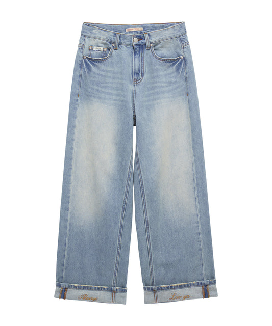 Bitter Cells Harlow Roll Up Denim Pants - Light Blue