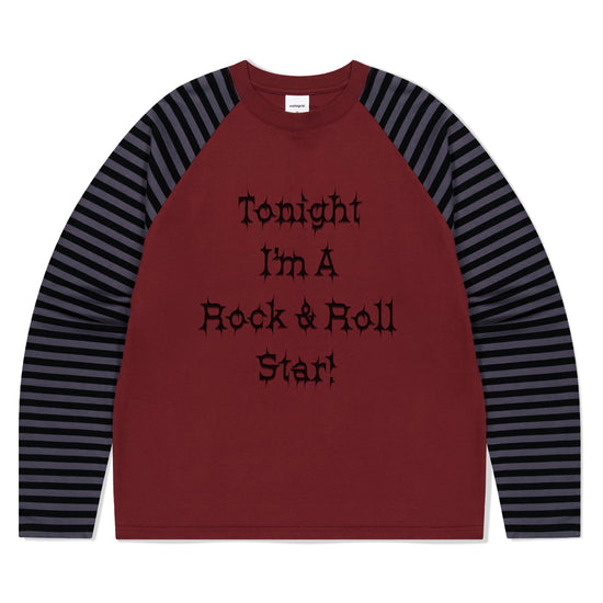 Mahagrid Rock Star Raglan Stripe Long Sleeve Tee