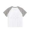 Cavish Women's Angel Cats Raglan Short Sleeve T-Shirt White