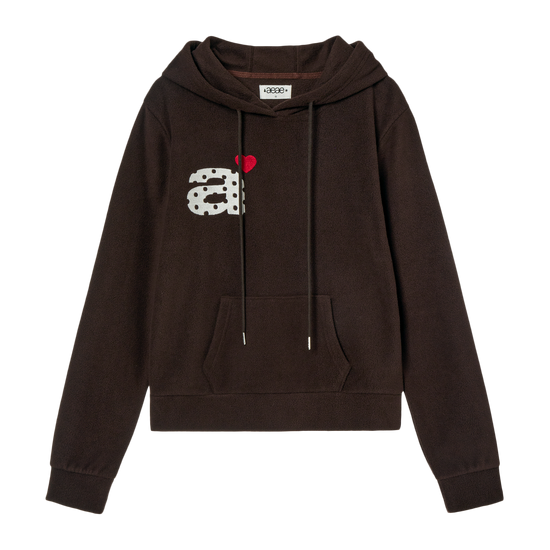 AEAE Dot Small Letter Fleece Hoodie