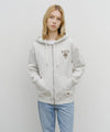 Marithé François Girbaud Big College Logo Graphic Hoodie Zip-Up Light Heather Gray