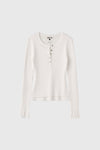 General Idea WOMAN Henry Neck Layered Knit Pullover