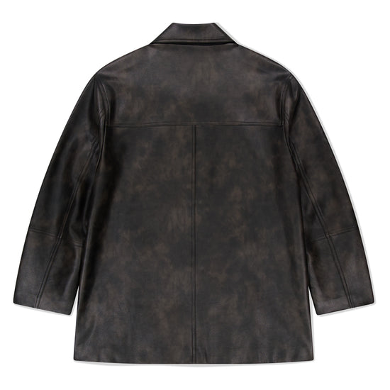 Mahagrid Faux Leather Car Coat