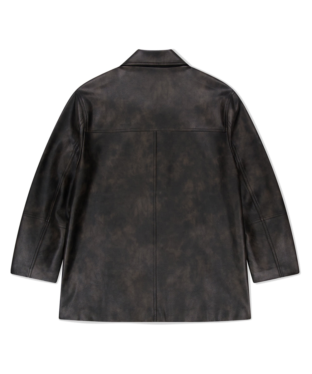 Mahagrid Faux Leather Car Coat