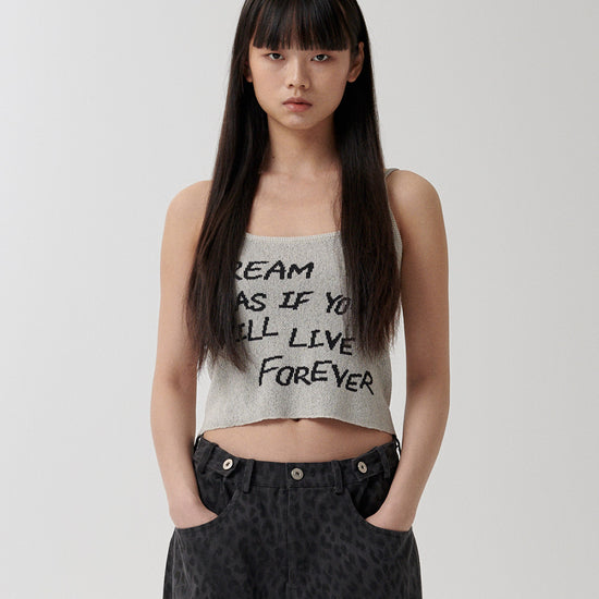 Mahagrid Lettering Sleeveless Knit