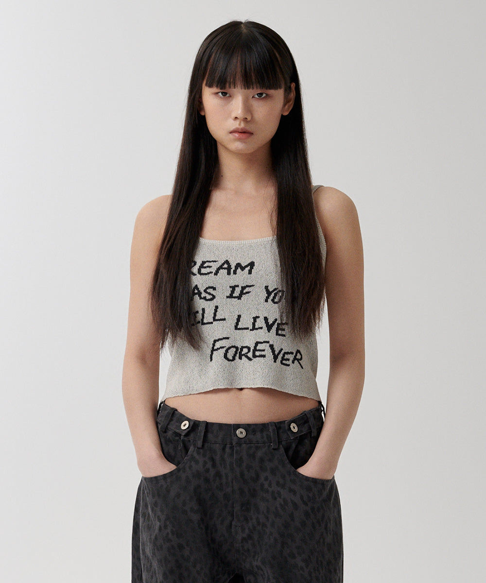 Mahagrid Lettering Sleeveless Knit