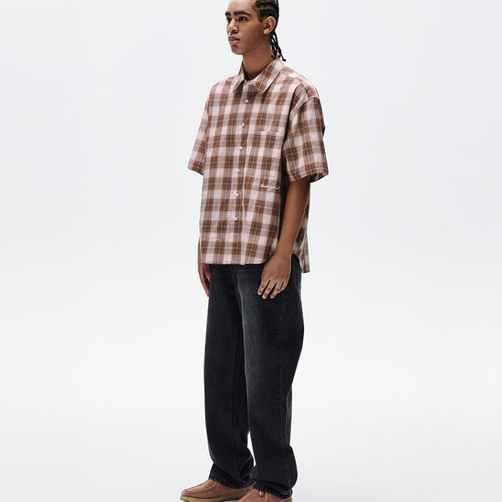 Mahagrid Ombre Check Half Shirt