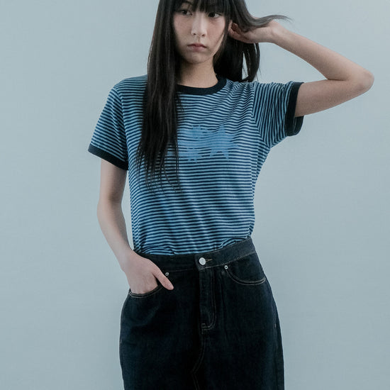 Nice Ghost Club Stripe Rush 3Star Ringer Crop Tee