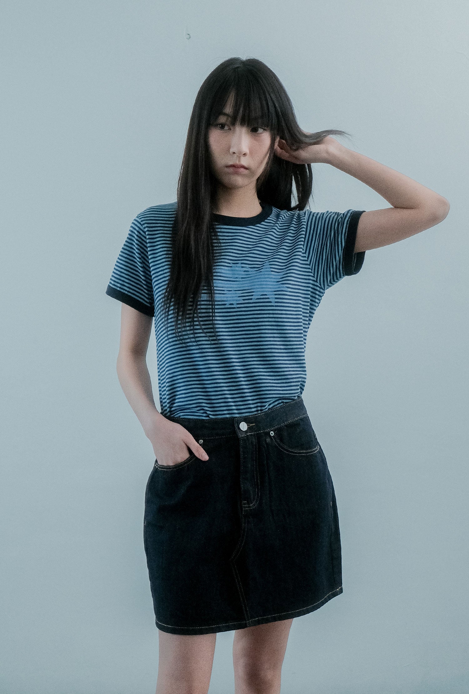 Nice Ghost Club Stripe Rush 3Star Ringer Crop Tee