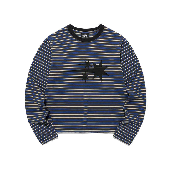 Nice Ghost Club Stripe 3-Star Long Sleeve Tee [Charcoal]