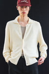 General Idea UNISEX Waffle Bouclé Collar Cardigan