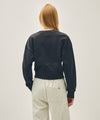 Marithé François Girbaud W FLOWER CLASSIC LOGO CROP SWEATSHIRT oatmeal