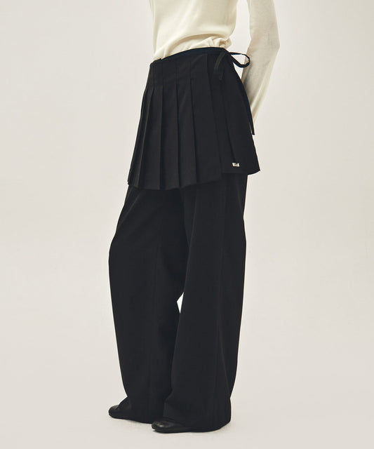 Marithé François Girbaud W LAYERED PLEATS SKIRT PANTS