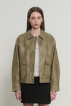 General Idea WOMAN Faux Leather Pocket Blouson Jacket