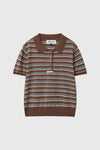 General Idea WOMAN Stripe Collar Half Knit