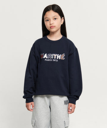 Marithé François Girbaud Kids Patchwork Sweatshirt Navy