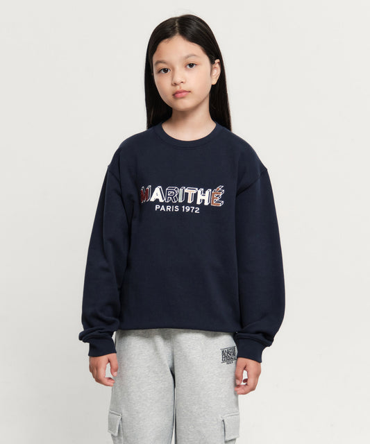 Marithé François Girbaud Kids Patchwork Sweatshirt Navy
