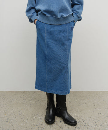 Marithé François Girbaud Women's Embroidery Classic Logo Sweat Skirt Blue