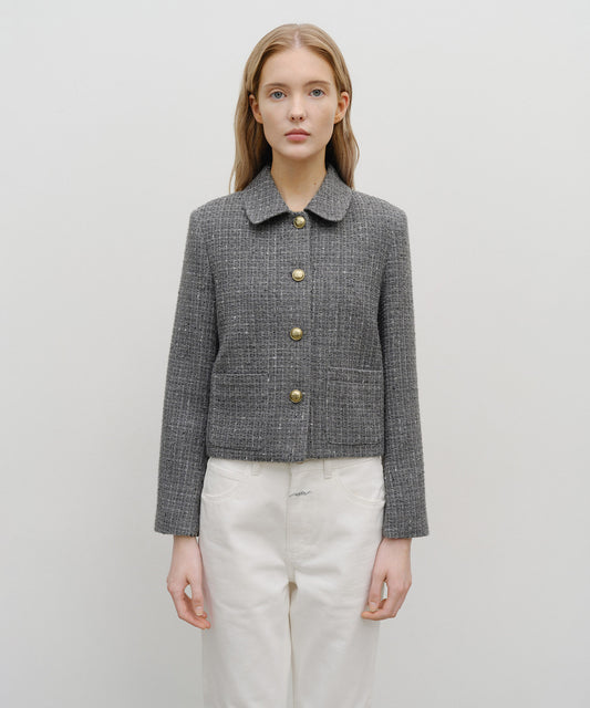 Marithé François Girbaud W Collar Tweed Jacket