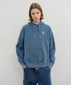Marithé François Girbaud Crest Logo Garment Dyed Oversized Hoodie Navy