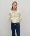 Marithé François Girbaud W Classic Logo Crop Knit Hoodie Zipup Black