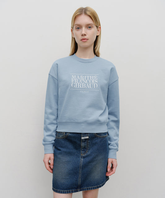 Marithé François Girbaud Women's Classic Logo Crop Sweatshirt Light Yellow