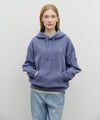 Marithé François Girbaud Crest Logo Garment Dyed Oversized Hoodie Navy