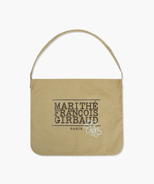 Marithé François Girbaud Flower Classic Logo One Shoulder Eco Bag Cream