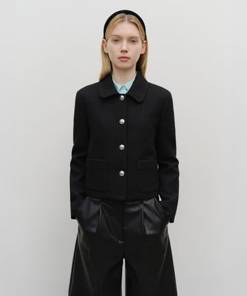 Marithé François Girbaud W Collar Tweed Jacket
