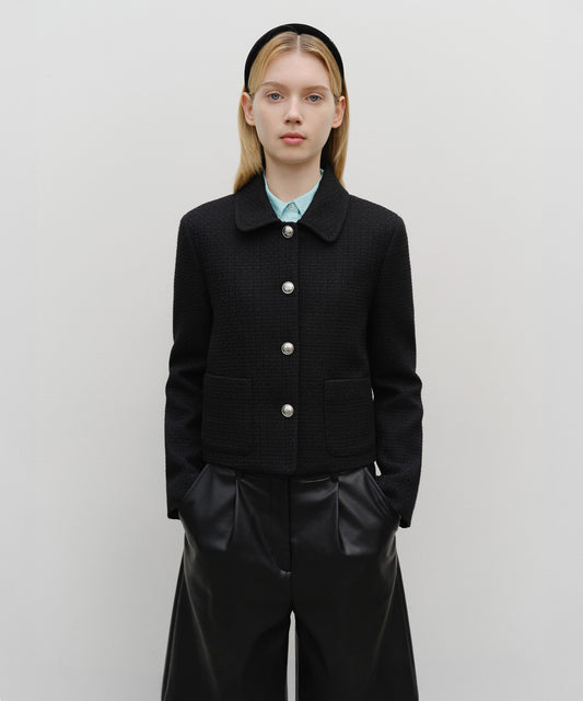 Marithé François Girbaud W Collar Tweed Jacket
