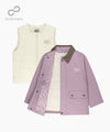 Marithé François Girbaud Kids Classic Logo Detachable Jacket (Vest Set) Light Beige