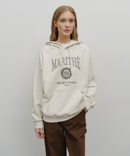 Marithé François Girbaud Crest Crack Logo Oversized Hoodie