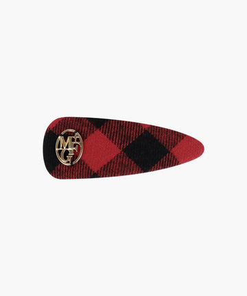 Marithé François Girbaud Holiday Circle Logo Check Hair Pin Red