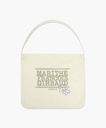 Marithé François Girbaud Flower Classic Logo One Shoulder Eco Bag Cream