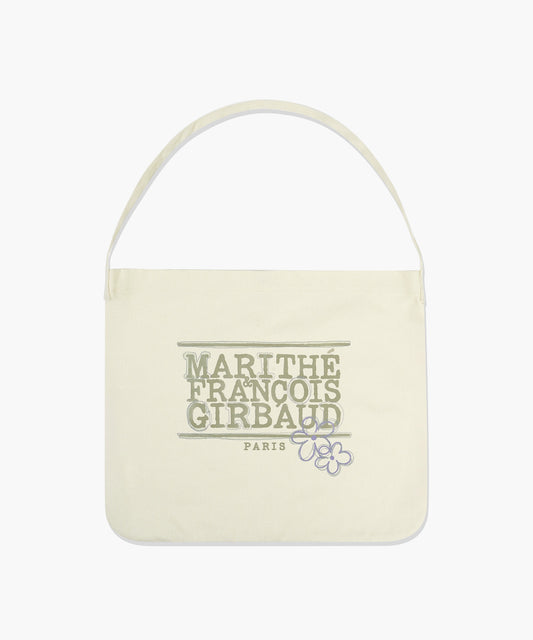 Marithé François Girbaud Flower Classic Logo One Shoulder Eco Bag Cream