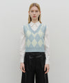 Marithé François Girbaud W ARGYLE V-NECK KNIT VEST