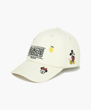 Marithé François Girbaud Disney Mickey Kids Pattern Ball Cap in Cream