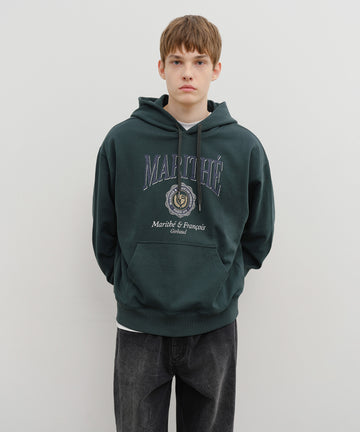 Marithé François Girbaud Crest Crack Logo Oversized Hoodie