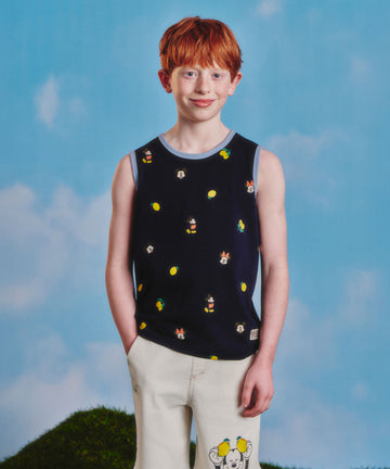 Marithé François Girbaud Disney Mickey Kids Graphic Sleeveless Navy