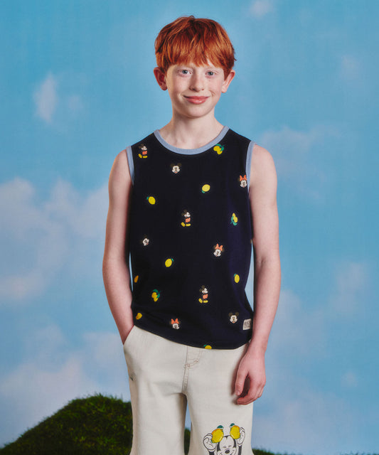 Marithé François Girbaud Disney Mickey Kids Graphic Sleeveless Navy