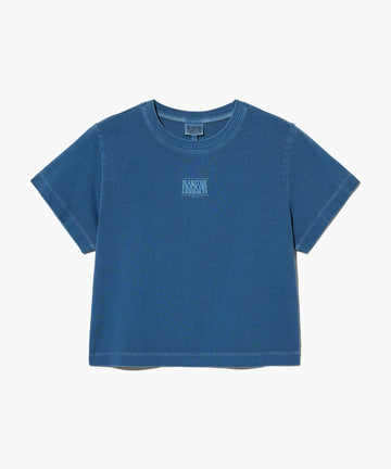 Marithé François Girbaud Women's Classic Logo Pigment Crop Tee Blue